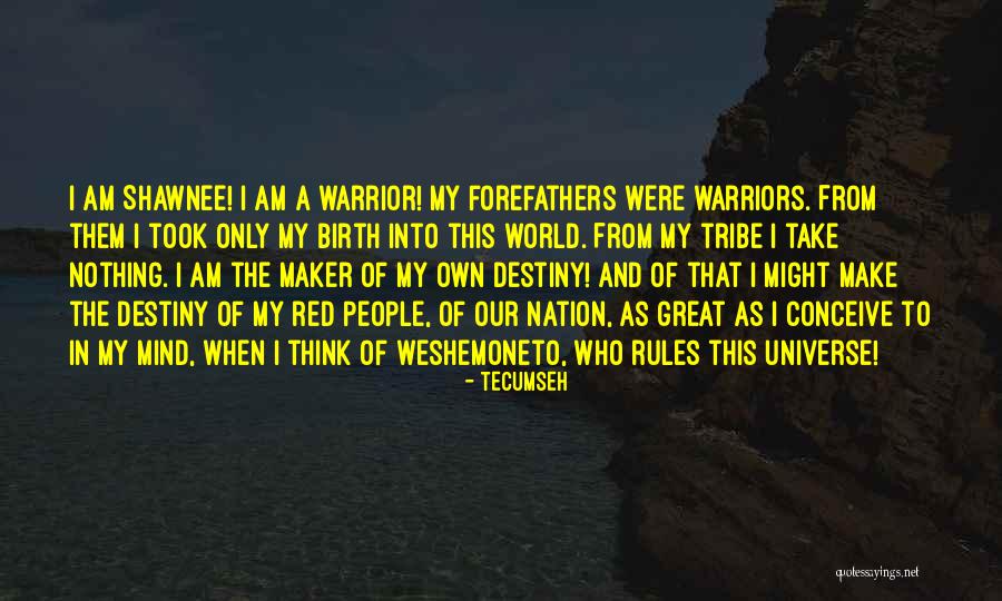 Destiny And Faith Quotes By Tecumseh