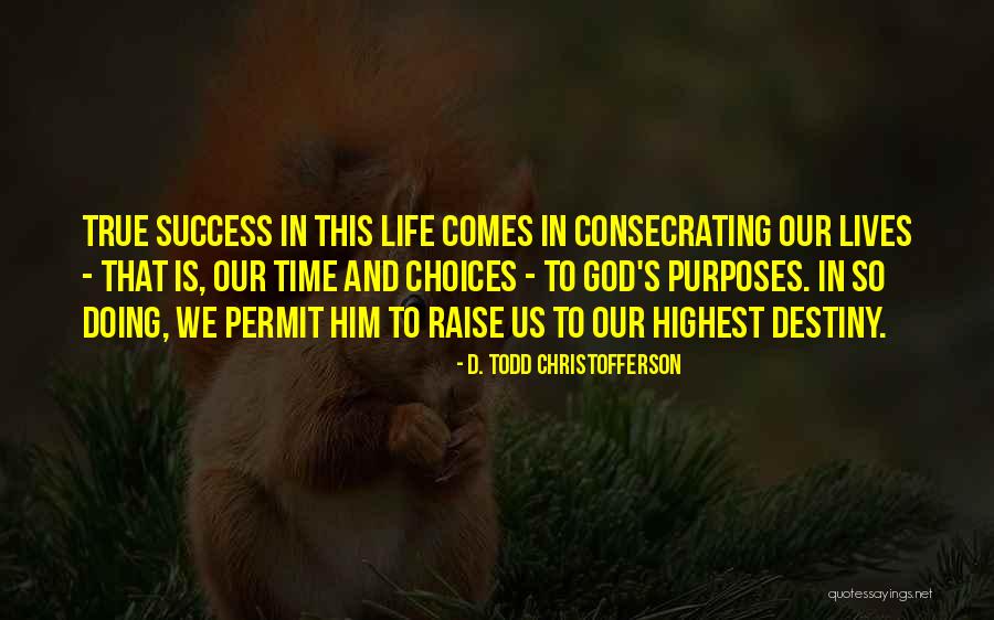 Destiny And Success Quotes By D. Todd Christofferson