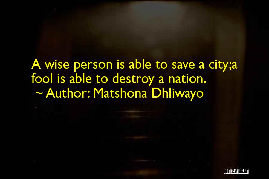 Destroy City Quotes By Matshona Dhliwayo