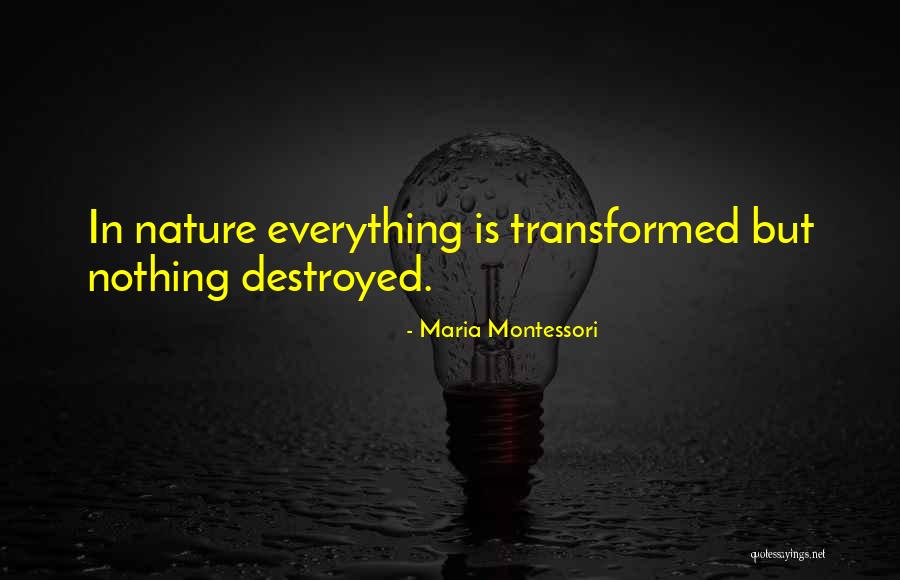 Destroyed Nature Quotes By Maria Montessori