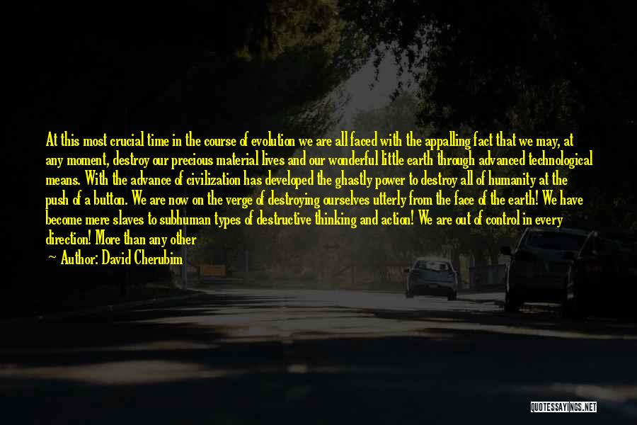 Destroying Ourselves Quotes By David Cherubim