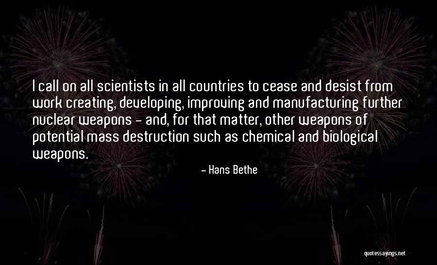 Destruction Of Country Quotes By Hans Bethe