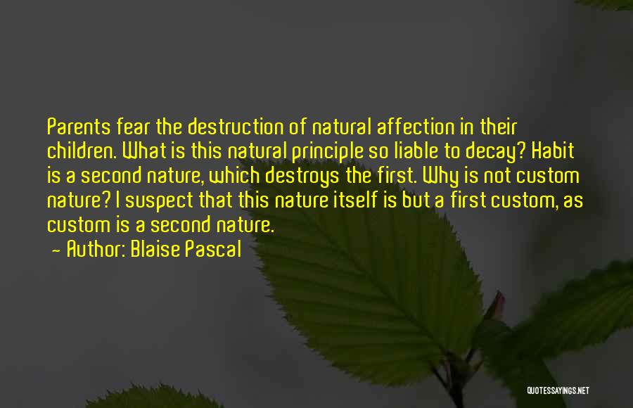 Destruction Of Nature Quotes By Blaise Pascal