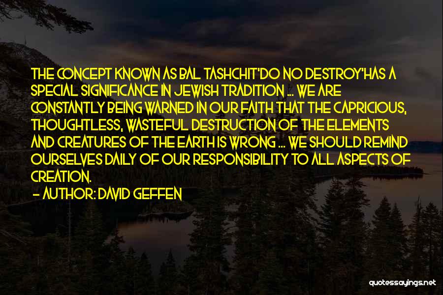Destruction Of The Earth Quotes By David Geffen