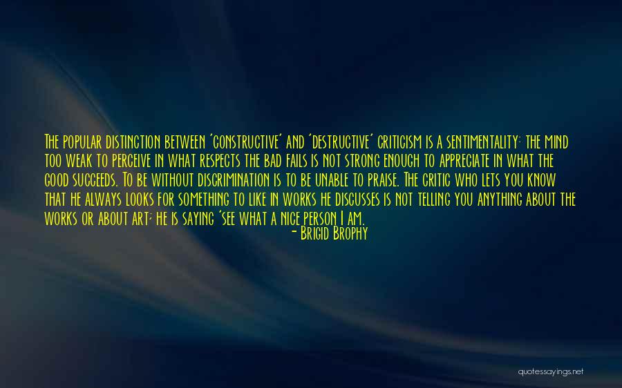 Destructive Criticism Quotes By Brigid Brophy Destructive Criticism Quotes By Brigid Brophy