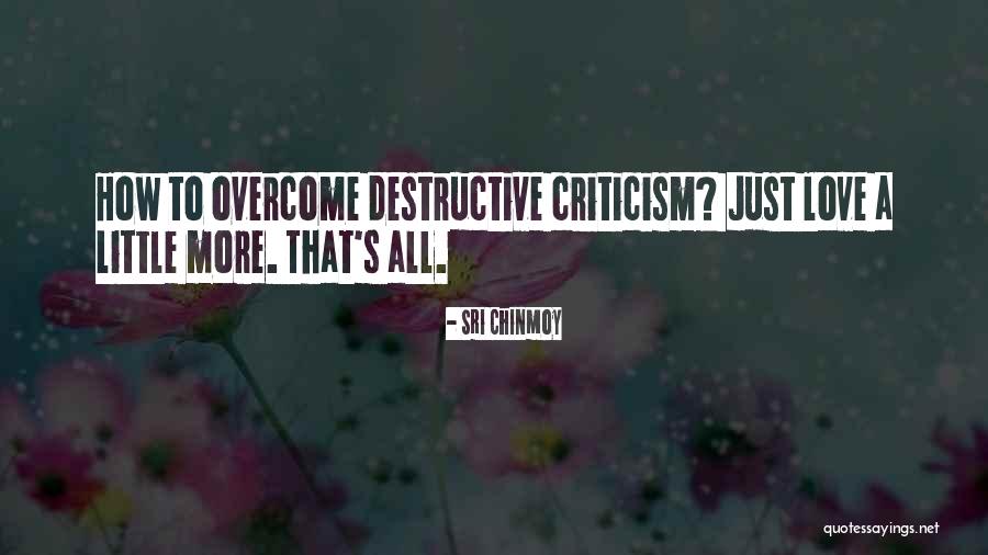 Destructive Criticism Quotes By Sri Chinmoy