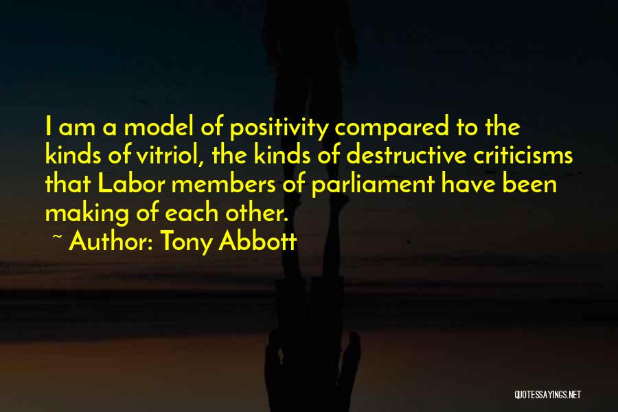 Destructive Criticism Quotes By Tony Abbott