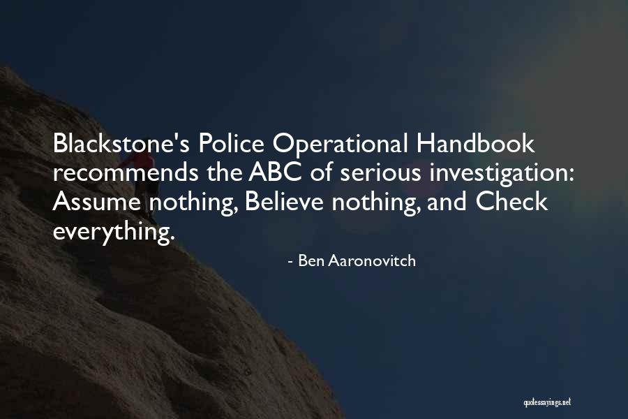 Detective Investigation Quotes By Ben Aaronovitch