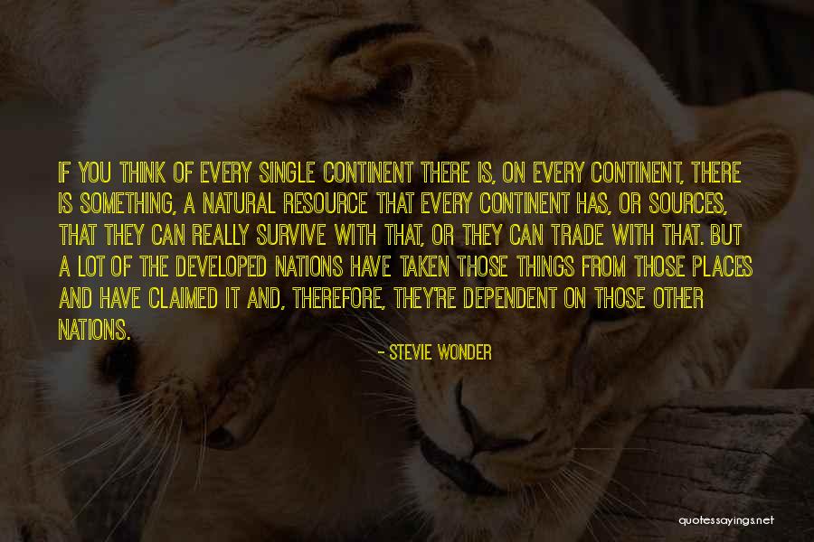 Developed Nations Quotes By Stevie Wonder