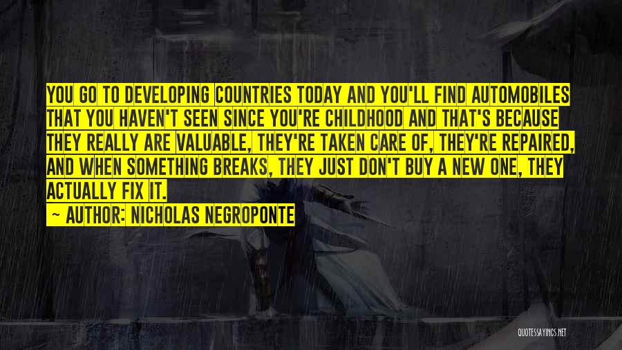 Developing Countries Quotes By Nicholas Negroponte