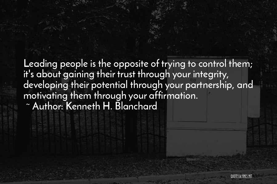 Developing Trust Quotes By Kenneth H. Blanchard