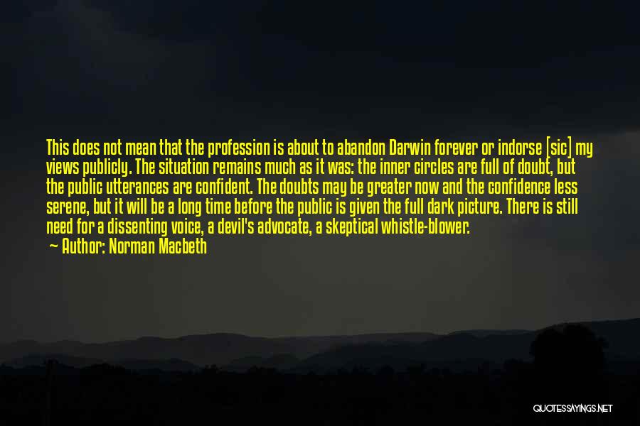 Devil's Advocate Quotes By Norman Macbeth