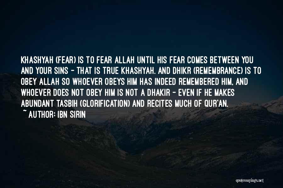 Dhikr Quotes By Ibn Sirin