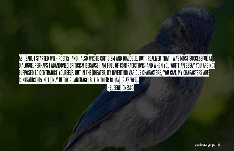 Dialogue Theater Quotes By Eugene Ionesco Dialogue Theater Quotes By Eugene Ionesco
