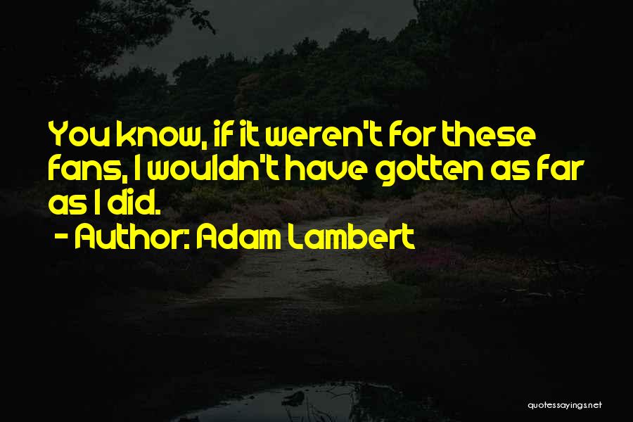 Did It For You Quotes By Adam Lambert