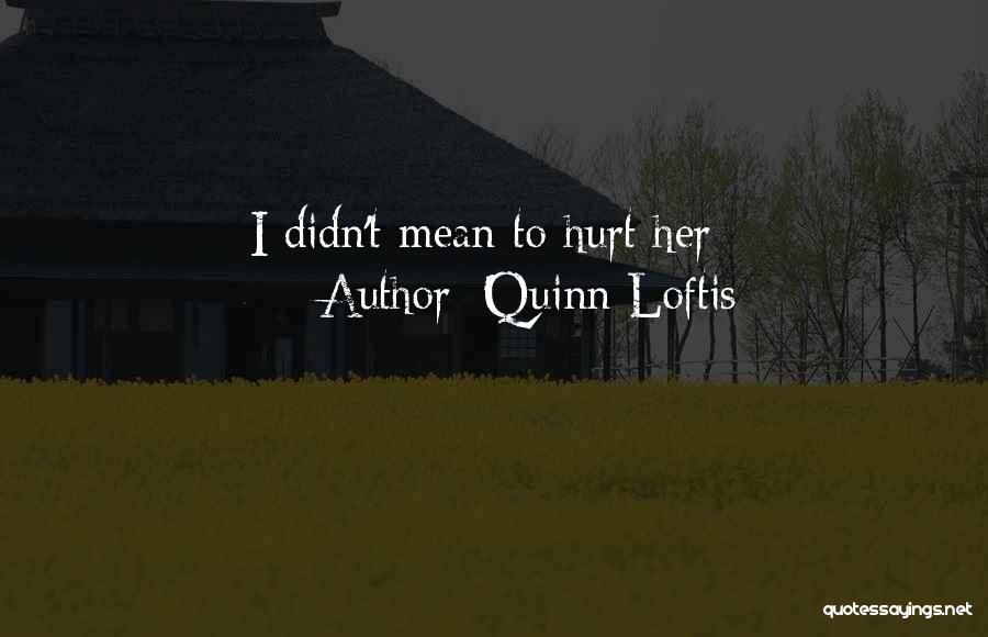 Didn't Mean To Hurt Quotes By Quinn Loftis