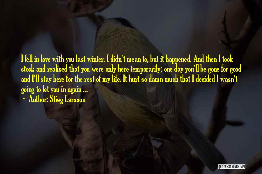 Didn't Mean To Hurt Quotes By Stieg Larsson