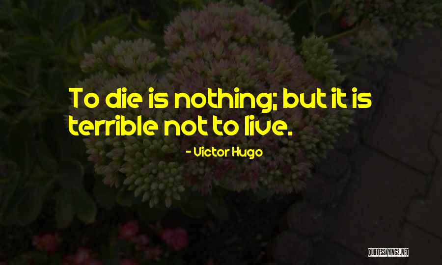 Die For Something Or Live For Nothing Quotes By Victor Hugo