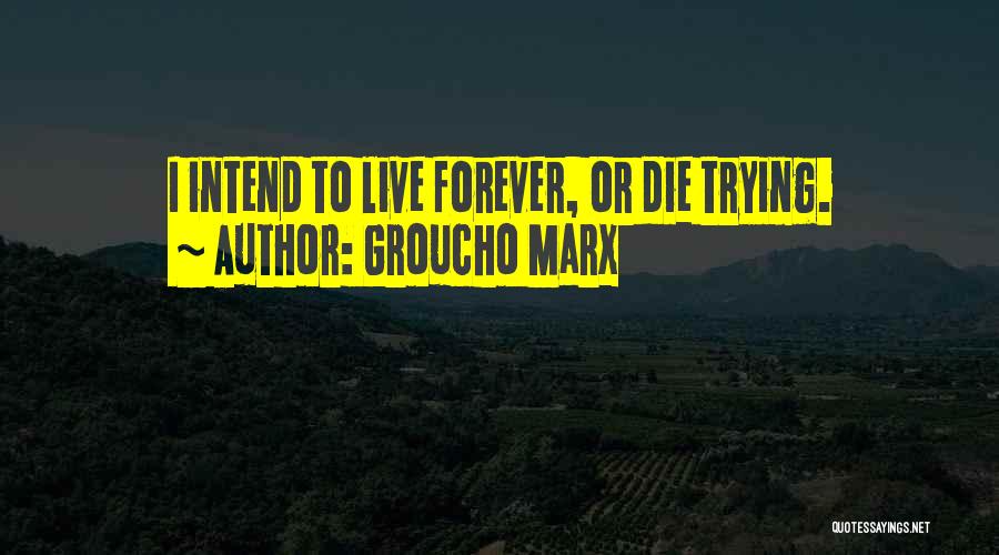 Die Trying Quotes By Groucho Marx