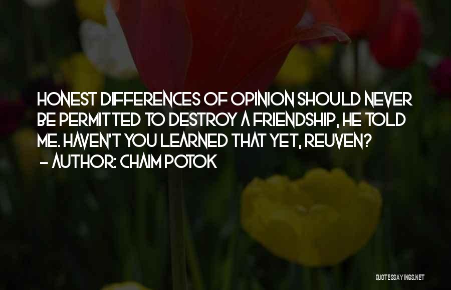 Differences And Friendship Quotes By Chaim Potok