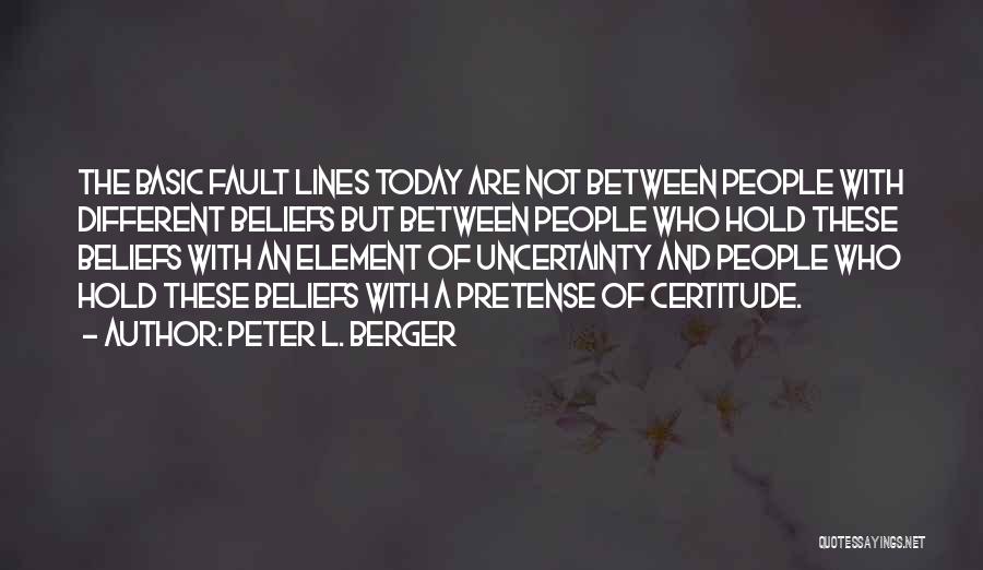 Different Beliefs Quotes By Peter L. Berger