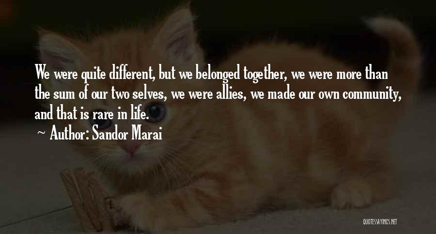 Different But Together Quotes By Sandor Marai