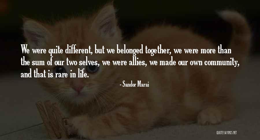 Different But Together Quotes By Sandor Marai