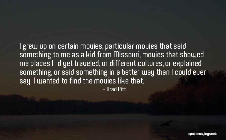 Different Cultures Quotes By Brad Pitt