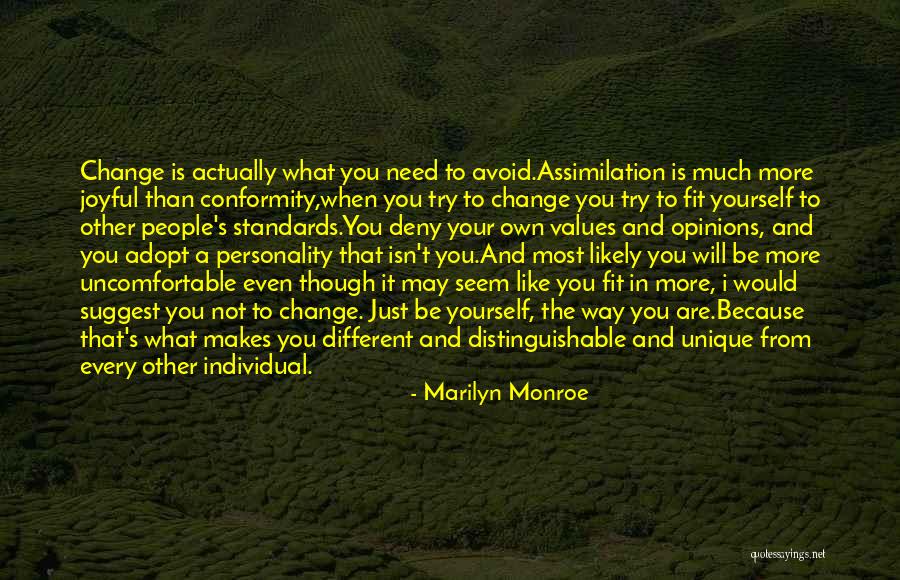 Different Individuals Quotes By Marilyn Monroe