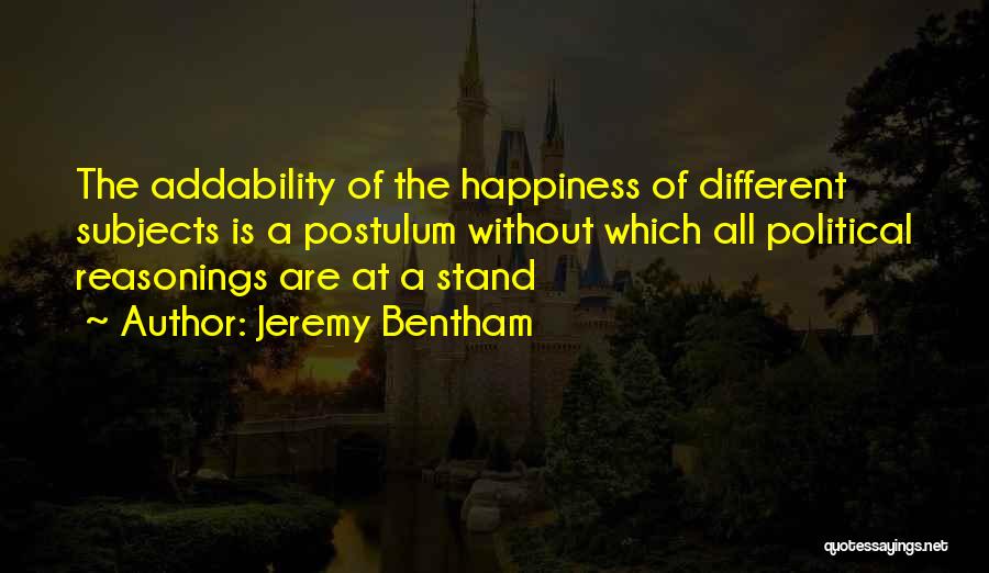 Different Subjects Quotes By Jeremy Bentham