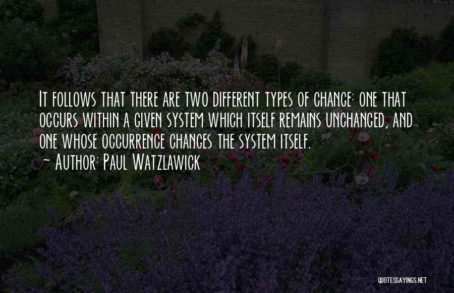 Different Types Quotes By Paul Watzlawick