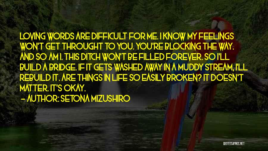 Difficult Love Life Quotes By Setona Mizushiro