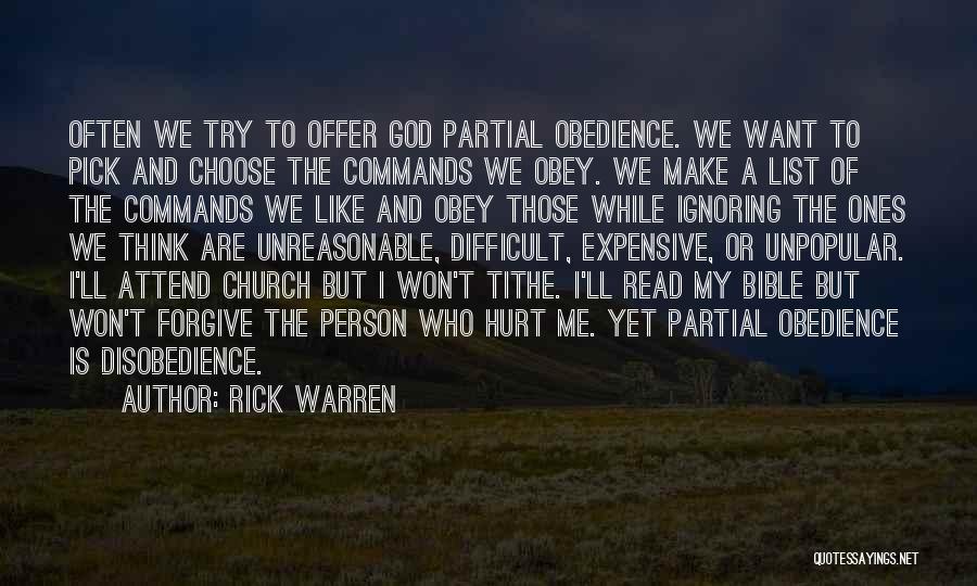 Difficult To Read Quotes By Rick Warren