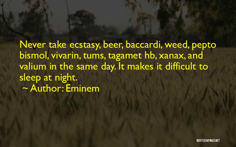 Difficult To Sleep Quotes By Eminem