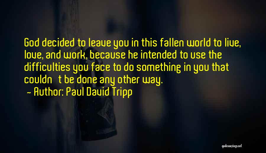 Difficulties In Love Quotes By Paul David Tripp