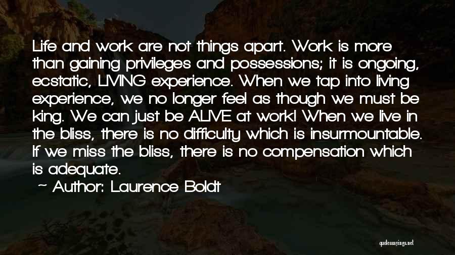 Difficulty At Work Quotes By Laurence Boldt