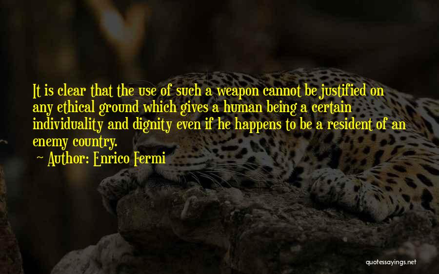 Dignity Of A Human Being Quotes By Enrico Fermi
