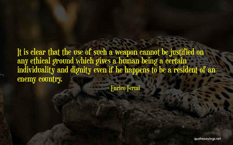 Dignity Of A Human Being Quotes By Enrico Fermi