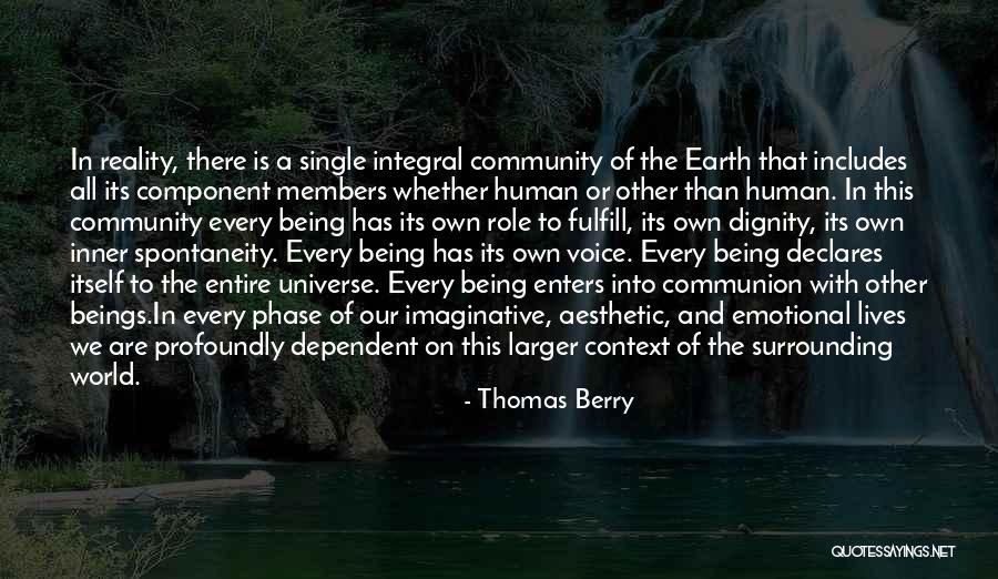 Dignity Of A Human Being Quotes By Thomas Berry