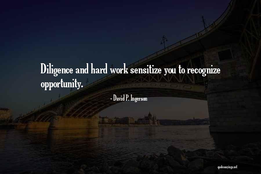 Diligence And Hard Work Quotes By David P. Ingerson