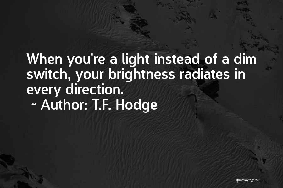 Dim Your Shine Quotes By T.F. Hodge