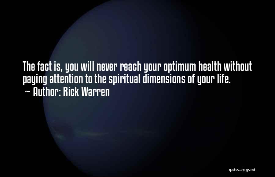 Dimensions Of Health Quotes By Rick Warren