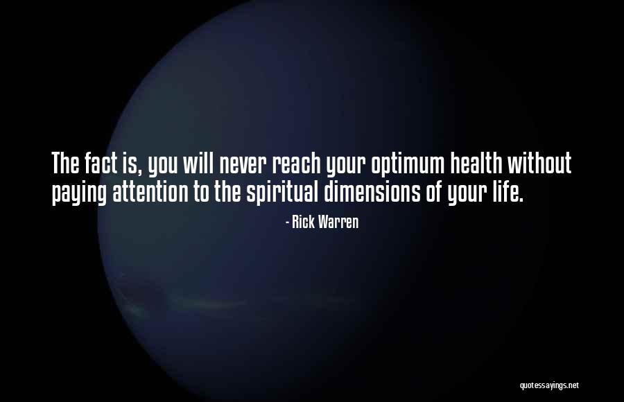 Dimensions Of Health Quotes By Rick Warren