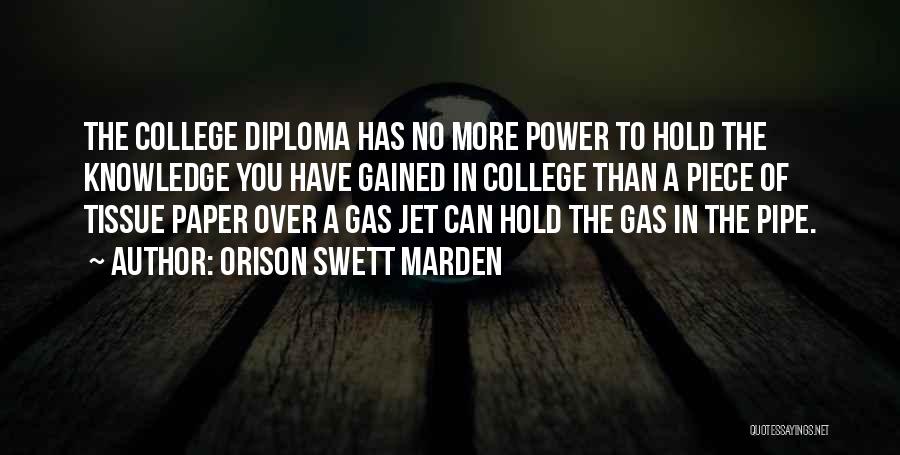 Diploma Quotes By Orison Swett Marden