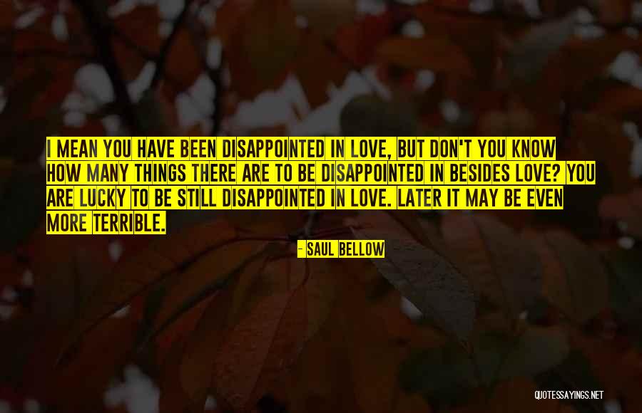 Disappointed In You Love Quotes By Saul Bellow Disappointed In You Love Quotes By Saul Bellow