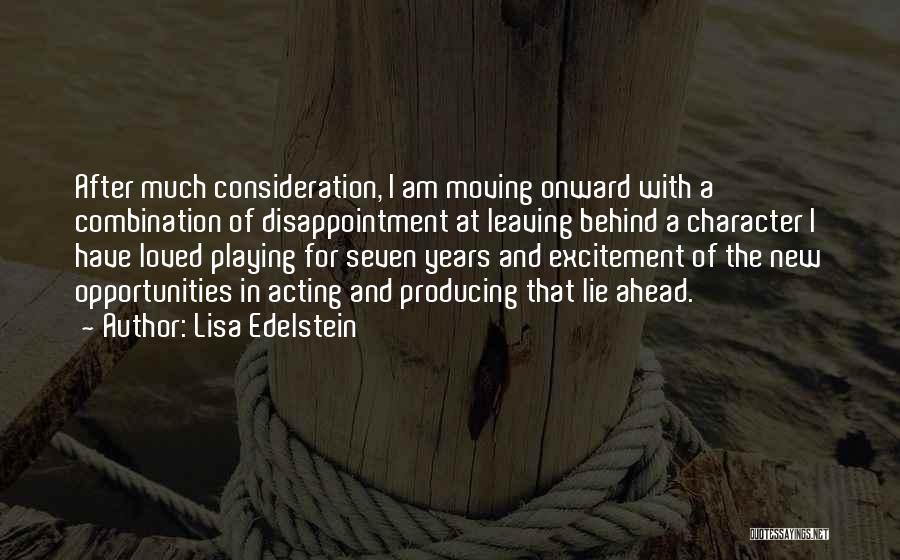 Disappointment And Moving On Quotes By Lisa Edelstein