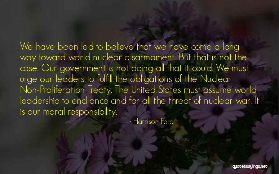 Disarmament Treaty Quotes By Harrison Ford Disarmament Treaty Quotes By Harrison Ford