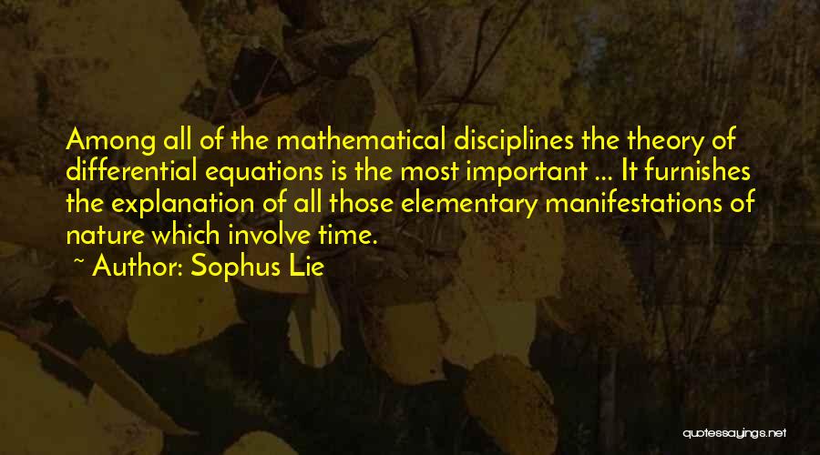 Discipline With Explanation Quotes By Sophus Lie