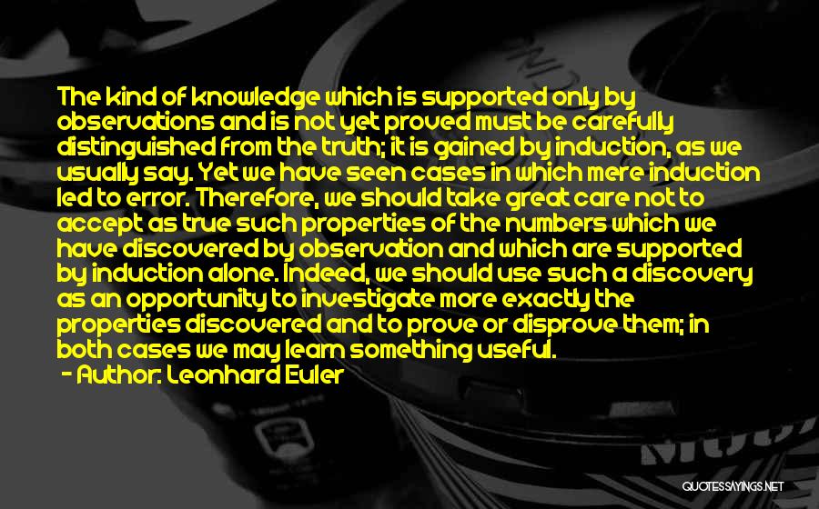 Discovery Of Truth Quotes By Leonhard Euler