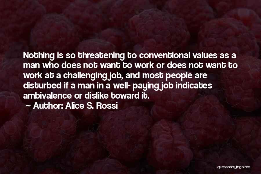 Dislike Job Quotes By Alice S. Rossi